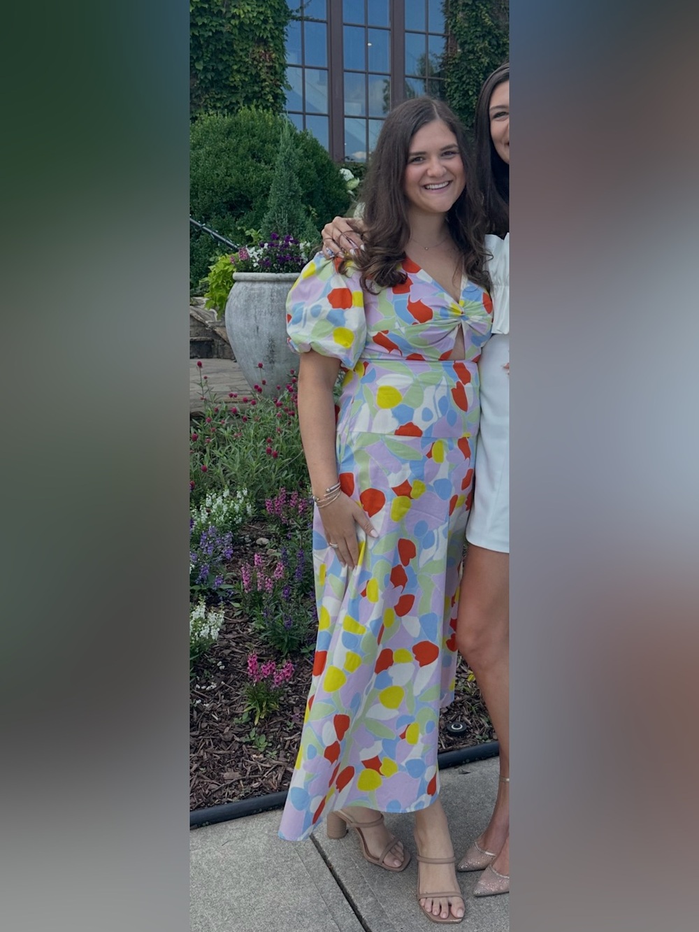 Karlie Multicolor Maxi Dress with Puff Sleeves